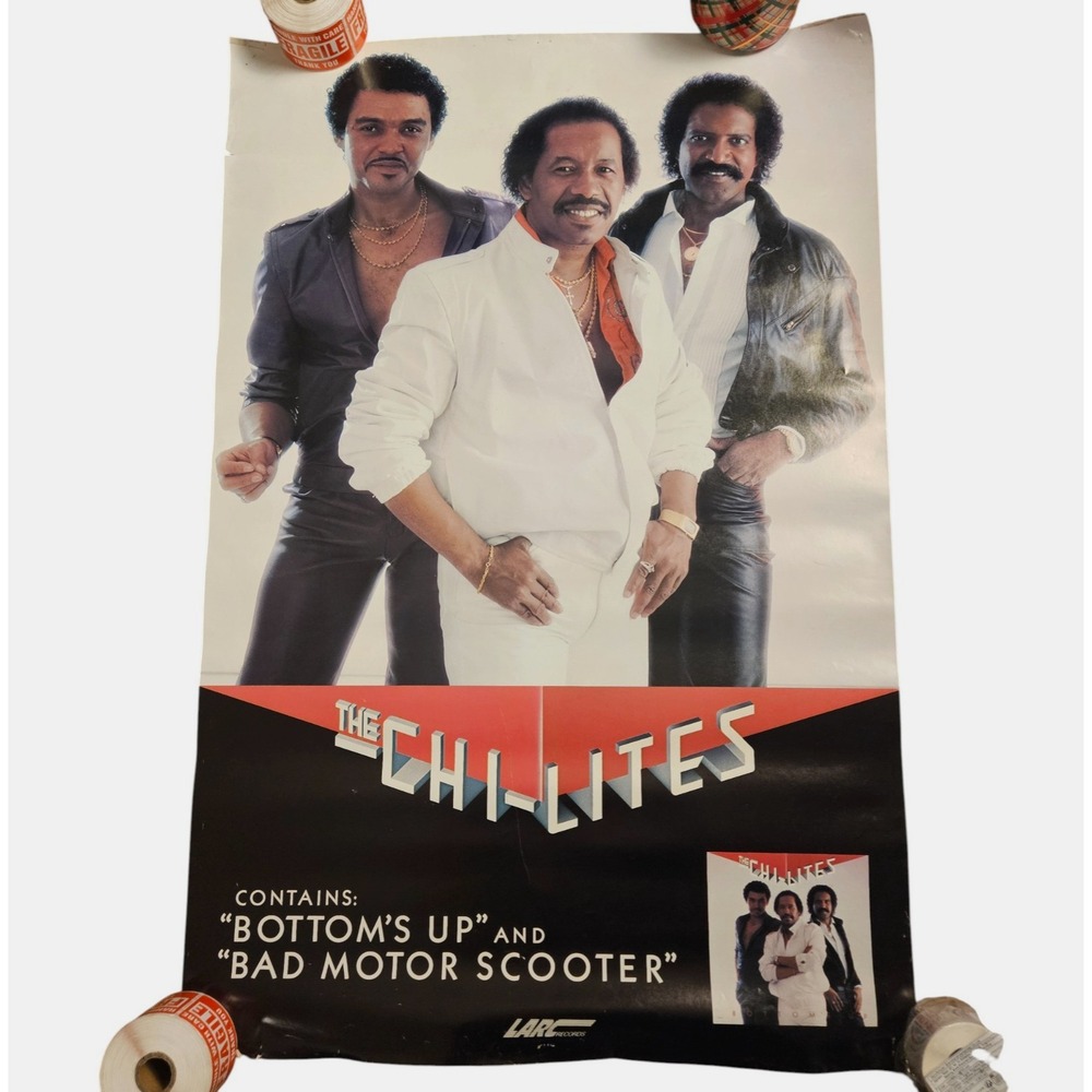 The Chi-Lites Bottom's Up 23x35 Original Vintage '80s LARC Records Promo Poster‎